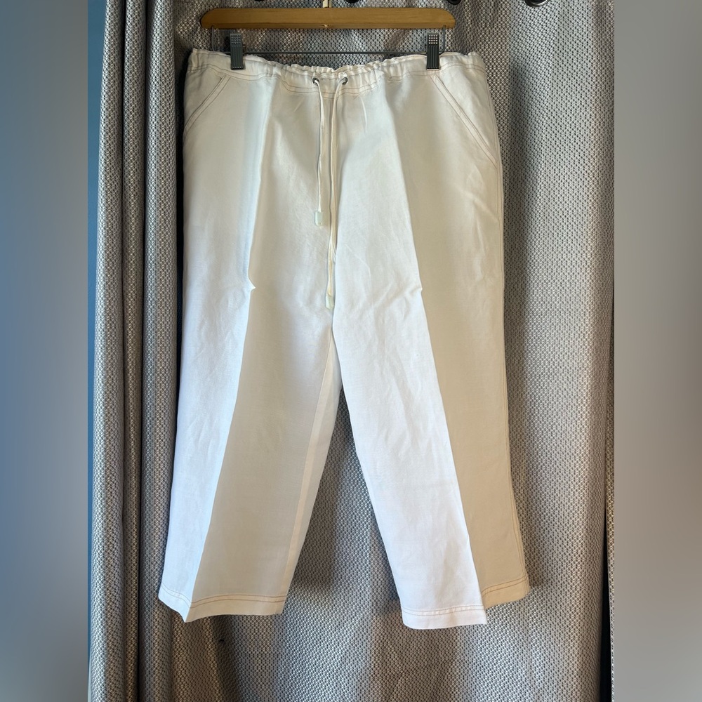 Stylish Cream Drawstring Women's Trousers